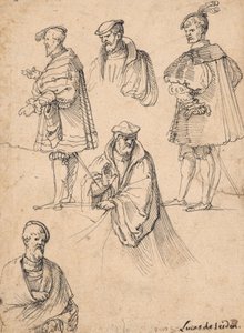 Studienblatt mit Figuren von Hans Sebald Beham