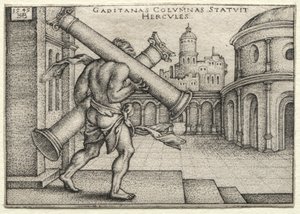 Die Arbeiten des Herkules: Herkules und die Säulen von Gades, 1545
