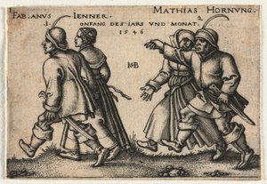 Die Bauernhochzeit oder die zwölf Monate: 1-Fabianus Jenner 2-Mathias Hornung von Hans Sebald Beham