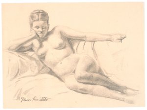 Liegendes weibliches Modell von Hans Smidth