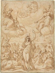 Allegorie der Minerva als Haupt der Musen, um oder vor 1575 von Hans Speckaert