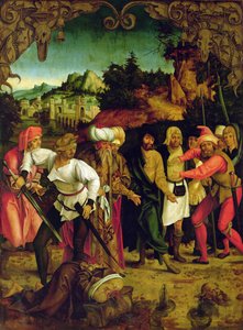 Die Enthauptung des Heiligen Paulus, aus einem Polyptychon mit Szenen aus dem Leben der Heiligen Petrus und Paulus (Detail) von Hans Suess Kulmbach