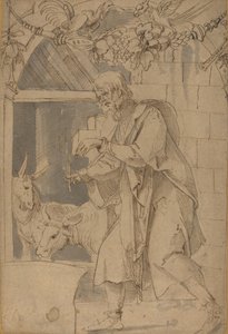 Studie für eines von zwei Glasmalereien, die die Geburt Christi darstellen von Hans Süss von Kulmbach