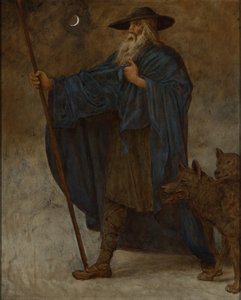 Dezember (Wotan mit Wölfen) von Hans Thoma