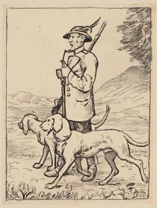 Zeichnung für das Lesebuch: Jäger von Hans Thoma