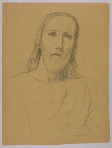 Kopf Christi, verso: Kreuzigung Christi von Hans Thoma