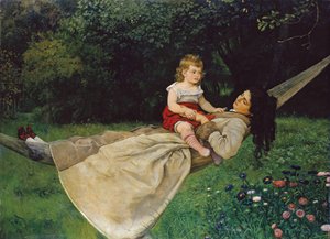 In der Hängematte von Hans Thoma