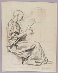 Harfe spielende Frau von Hans Thoma