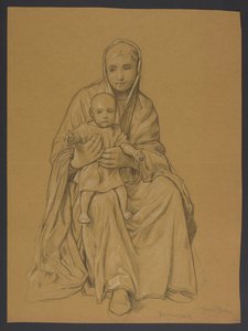 Maria mit Jesus auf dem Schoß von Hans Thoma