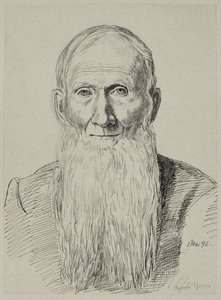 Büste eines alten Mannes mit langem Bart von Hans Thoma