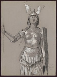 Entwurf für ein Walkürenkostüm von Hans Thoma