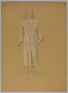 Studie der Figur Christi (Vorder- und Rückseite) von Hans Thoma