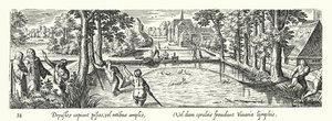 Fische fangen in einem Teich von Hans after Bol