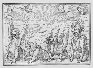 Daniels Vision von den vier Tieren, Daniel VII, 3 von Hans after Holbein the Younger