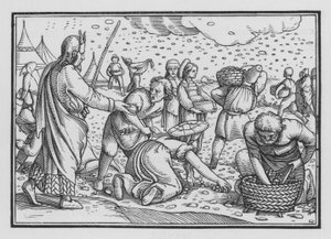 Die Israeliten murren wegen Brot, Exodus XVI, 4 von Hans after Holbein the Younger