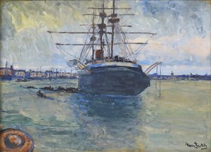 Dreimaster im Hafen