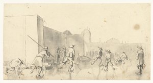 Schlittschuhläufer bei der Zijlpoort, Haarlem von Harmen ter Borch