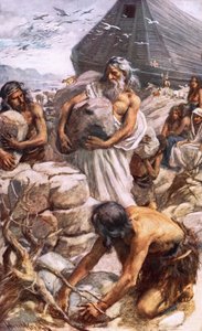 Noah baut seinen Altar von Harold Copping