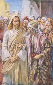 Die Frage der Sadduzäer, Illustration aus Harold Copping Bilder: Die Kronen-Serie, ca. 1920er