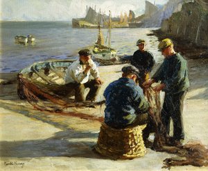 Netze flicken, Newlyn