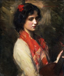 Junge Frau mit Mandoline