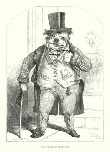 Lustige Hunde: Der gutmütige Hund (Gravur) von Harrison William Weir