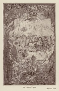 Weihnachtsbücher von Charles Dickens: Weihnachtslied (Lithografie) von Harry (after) Furniss