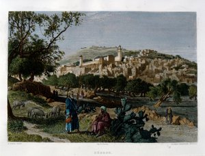 Hebron, graviert von Alfred Krausse nach einem Bild von Harry Fenn, veröffentlicht in Picturesque Palestine, um 1875 von Harry ) Fenn