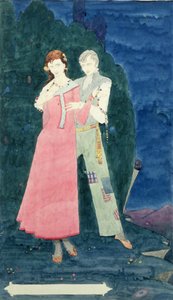 Der Held des Westens von J.M. Synge (1861-1909), Entwurf für das Genfer Fenster von Harry Clarke