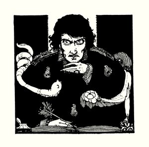 Titelblatt-Illustration für Geschichten von Geheimnis und Phantasie von Edgar Allan Poe von Harry Clarke