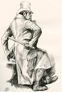 Bill Sikes. Illustration von Harry Furniss für den Charles Dickens Roman Oliver Twist, aus der Testimonial Edition, veröffentlicht 1910