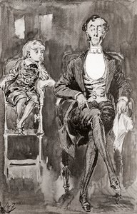Illustration von Harry Furniss für den Roman Dombey und Sohn von Charles Dickens, aus der Testimonial Edition, veröffentlicht 1910