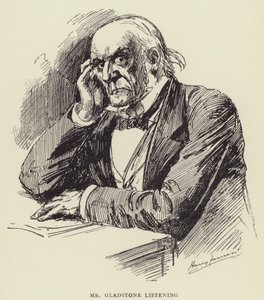 Mr. Gladstone hört zu von Harry Furniss