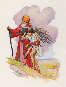 Abraham und Isaak stiegen den steilen Pfad hinauf von Harry George Theaker