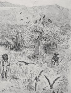 Masai-Lager, ca. 1884 von Harry Hamilton Johnston
