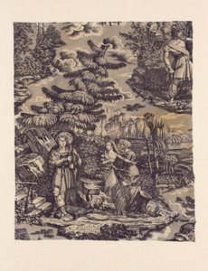 Der Einsiedler an der Brücke über den Wildbach (Möbelstoff) von Hartmann et Fils