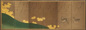 Hirsch mit Ahorn, ca. 1605–10 von Hasagawa & Sodon Tetsuzan (1531 1617) (attr.) Tohaku
