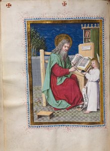 Evangelienbuch mit Evangelistenporträts: Heiliger Matthäus von Hausbuch Master