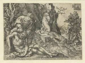 Barmherziger Samariter versorgt die Wunden von Heinrich Aldegrever