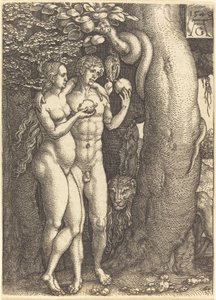 Die Versuchung durch die Schlange von Heinrich Aldegrever