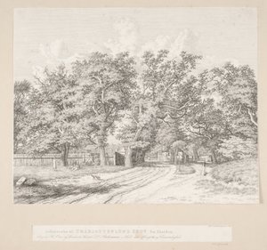 Einfahrt zum Charlottenlund-Wald von der Seeseite von Heinrich Buntzen