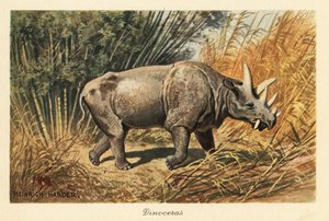Uintatherium anceps in einer Dschungellichtung