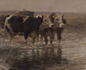 Vieh beim Tränken von Heinrich Johann von Zugel