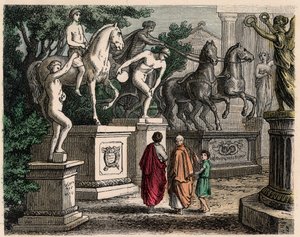 Antikes Griechenland: Statuen der olympischen Champions in Olympia errichtet, 1866