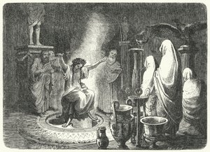 Pythia, Hohepriesterin des Apollontempels in Delphi von Heinrich Leutemann