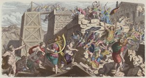 Römische Soldaten stürmen eine Stadt von Heinrich Leutemann