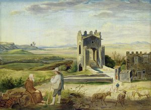 Landschaft in der Campagna nahe der Nomentano-Brücke von Heinrich Maria von Hess