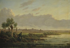Auf der Alster bei Winterhude, 1834 von Heinrich Stuhlmann