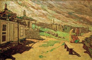 Altes Dorf im Kaukasus, 1940 von Heinrich Vogeler