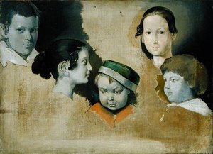 Die fünf ältesten Kinder des Malers Julius Schnorr von Carolsfeld (1794-1872), ca. 1839-40 von Heinrich Wilhelm Truebner